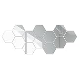 ZJchao Bastoncini Autoadesivi per Specchi Esagonali Fogli Flessibili Riflettenti per Specchi Esagonali Piastrelle per Staccabili e Incollabili con Pellicola Protettiva 4 Misure 5 (tipo 2)