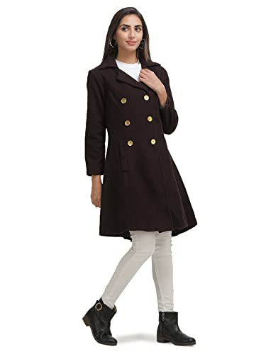Image of AOL Women's Double Breasted Knee Length Coat