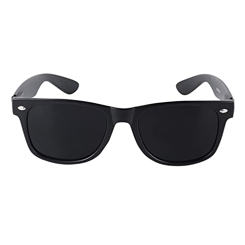 Super Dark Black Lens Sunglasses UV Protection Spring Hinge Classic 80's Shades Migraine Sensitive Eyes Sunglass