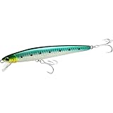 Saltwater Fishing Lures for Surf Fishing: The FlashMinnow 130MRS sinking lure runs 2–4ft deep to target larger baitfish zones from the beach, jetty, or pier. Essential surf fishing gear for trophy halibut, striped bass, and white seabass. Jerkbait Re...