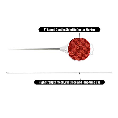 Image of CZC AUTO Red Reflective Driveway Markers 36.5-inch Double Sided Metal Post Driveway Reflectors for Easy Visibility at Night or Any Weather 16 Pack