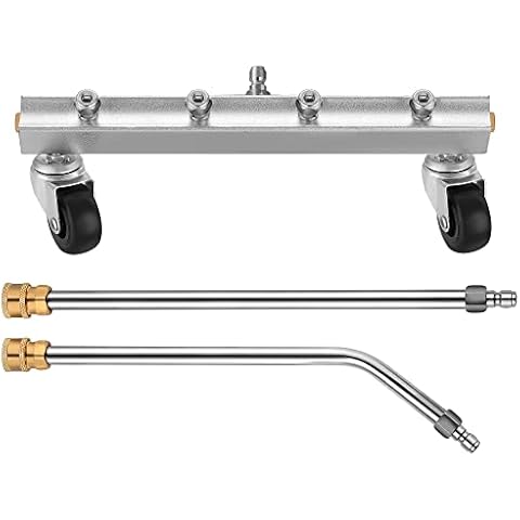 FENG PAI 13" Pressure Washer Undercarriage Cleaner - 4000 PSI Car Wash Water Broom with 2 Pieces Extension Wand, Surface Cleaner for Power Pressure Washer Attachment Cover