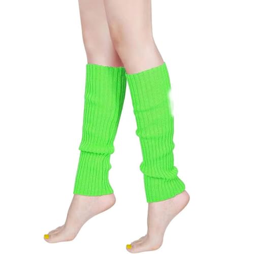 Image of FZBNSRKO Women Girls 80s Knit Leg Warmers Ribbed Long Leg Warmers for Party Sports Accessories
