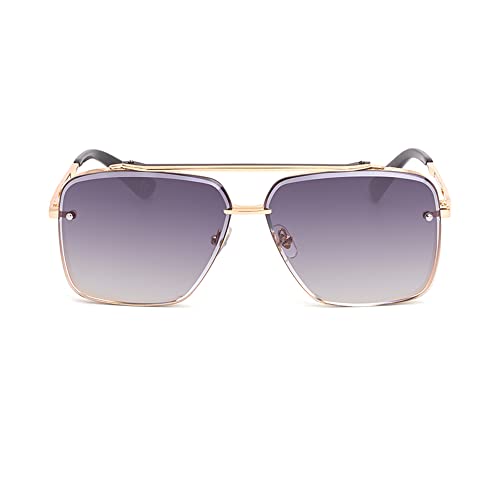 Dollger Oversized Square Aviator Sunglasses for Men Fashion Metal Frame Vintage Gradient Shades Sunglasses UV400 Protection2