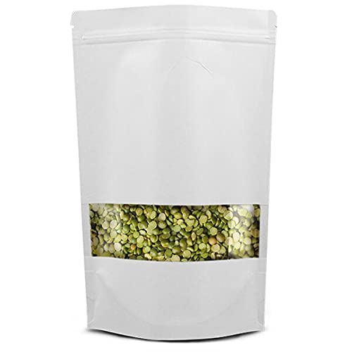 Image of DEERA White Metallic White Ziplock Stand Up Pouch 160x230mm Pack of 50