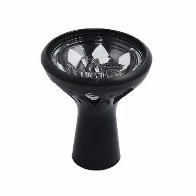 Generic Hookah Phunnel Silicone Glass Hybrid Vortex Shisha Bowl Black