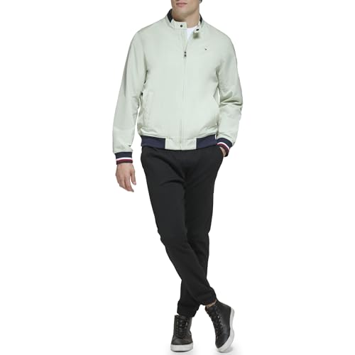 Image of Tommy Hilfiger Men's Lightweight Varsity Rib Knit Bomber Jacket