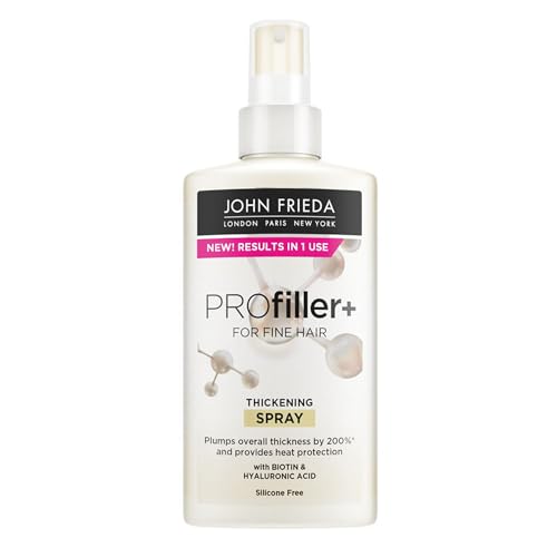 JOHN FRIEDA - Spray Densificador Profiller 150 ml, para Cabellos Finos y Débiles, Fortalece y Densifica, con Biotina y Ácido Hialurónico, Ayuda a Reducir Caída de Cabello Dañado, Protección Térmica