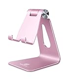 Adjustable Cell Phone Stand - ToBeoneer Phone Holder, [Update Version] Thicker Stand Cradle Dock Compatible with All Mobile Phones iPhone X 8 7 6 Plus Charging Accessories Desk - Rose Gold