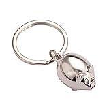 Abaodam keychains for women Cute Pig Creative Keychain Car Keyring Purse Bag Pendant Decoration Haning Keychain Accessory (Silver)