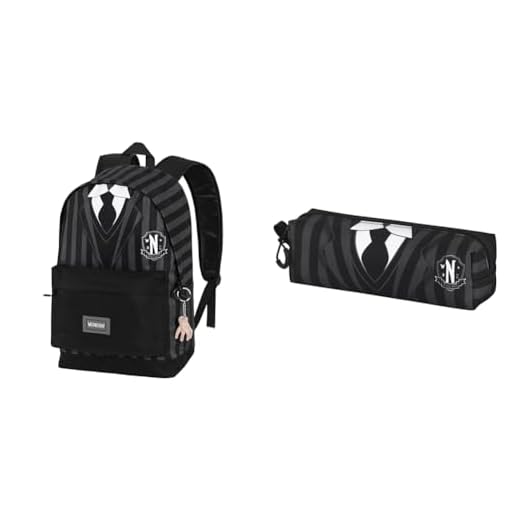 Wednesday Miércoles Uniform - Mochila HS FAN 2.0 + Estuche Portatodo Cuadrado FAN 2.0