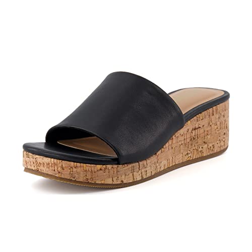 CUSHIONAIRE Women's Nano cork wedge sandal +Memory Foam, Wide Widths Available