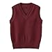 Toddler Sweater Vest,Baby Sweater Vest Toddler Boy Girl Uniform Sleeveless V-Neck Solid Knit Vests Fall Winter Clothes(Wine, 18-24 Months)