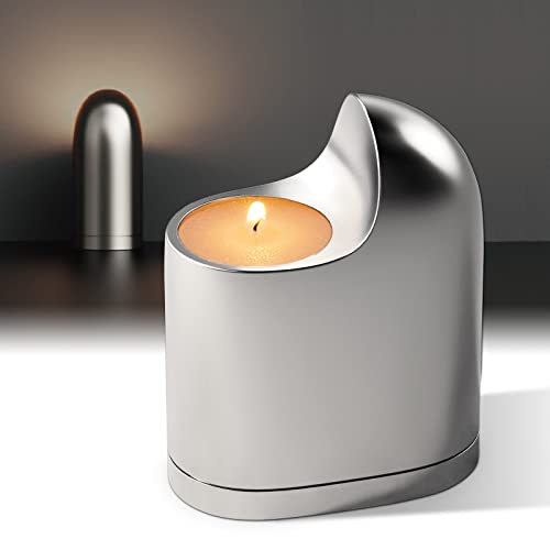 Senbaler Bougeoirs Détenteur, Chandelier Vintage, Retro Candélabres pour Maison, Table, Décoration (INOX)