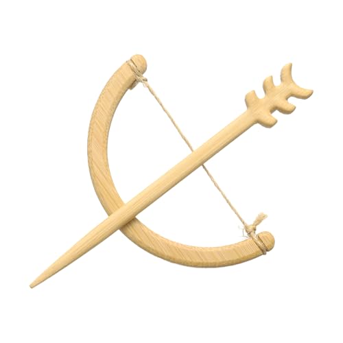 sourcing map Broche en bois en forme de châle vintage pour pull - Broche en bois pour femme et fille