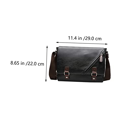 VALICLUD 1pc Men Pu Crossbody Bag Versatile Single-shoulder Messenger Pouch for Outdoor Use Capacity Phone and Document Holder Fashionable Business Satchel2
