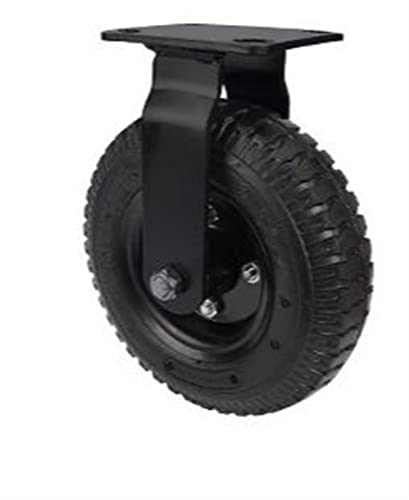 Roulette gonflable 8 pouces fixe en caoutchouc noir pour chariot