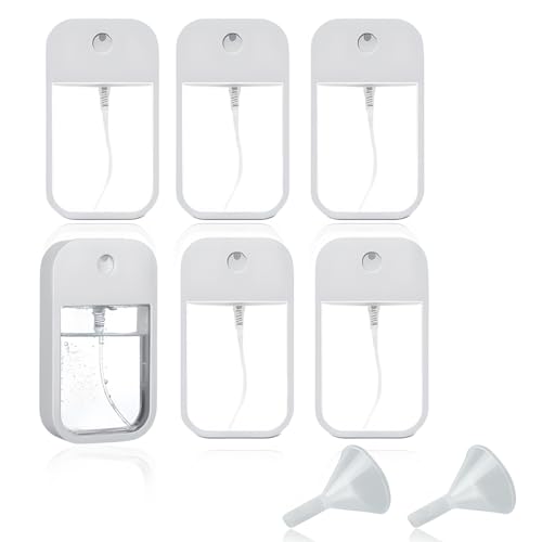 SJBAUTYO 6 Stück 45ml Sprühflaschen Kleine,Wiederverwendbar Mini Feinnebel Sprühflasche,Kommt mit 2 Mini-Trichtern,für Parfüm, Körperpflege Flüssigkeit,Kosmetik