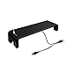 Price comparison product image Tuo3eu Monitor Stand Riser with 4 USB Ports Support Data Transfer and Charging, Width Adjustable Desktop Monitor Screen Riser, Keyboard Mouse Storage Desk Organizer For Computer/PC/Laptop/TV/Printer