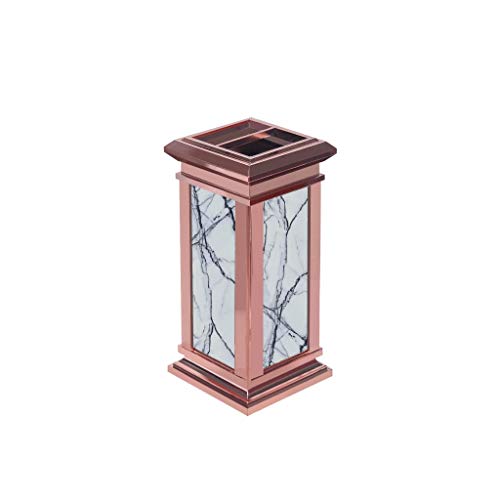 Cendrier sur pied 12L en acier inoxydable imitation marbre
