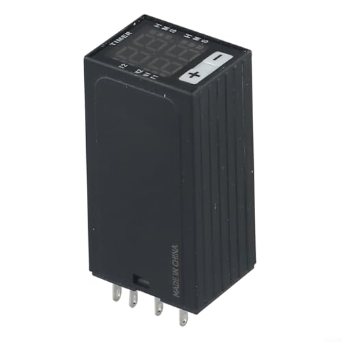 Power-on Delay Relay H3Y-2 8 Pin Relay Digital Display Industrial Timer 0.1S to 99H with LED Screen for 220V AC/DC12V/24V, Black(DC12V)