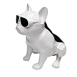 YFQH Subwoofer De Altavoz Bluetooth De Cabeza De Perro De Audio Bulldog De Cuerpo Completo,White