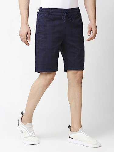 Image of Thomas Scott Men's | Checks | Chino Shorts | Regular Fit | Linen Blend | Above Knee | Casual Short