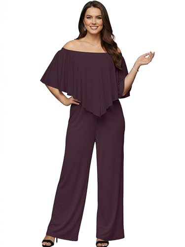 Image of KOH KOH Womens Long Pant Strapless Off Shoulder Pockets One Piece Jumpsuit