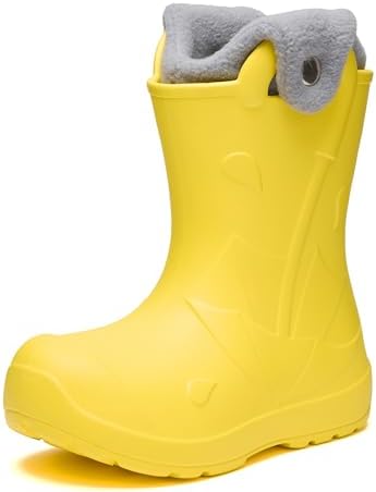 Ladeheid x Camminare Kinder Gummistiefel aus leichtem EVA warm gefüttert wasserdicht mit praktischem Griff und edlem Regenschirm-Relief für kalte Tage und Schnee LA-CA-21