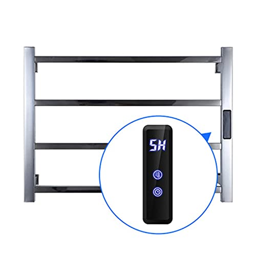 WQPMNYG Toallero eléctrico calefactable de Acero Inoxidable 304 con Temporizador para baño, radiador de Pared Impermeable, enchufable.
