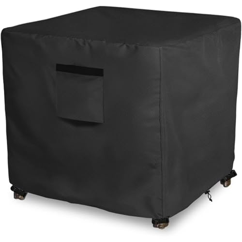 Waterproof Patio Small Side Table Cover,Square Outdoor Ottoman Covers,Heavy Duty 600D Patio Wicker Side Table Cover,Fits Square PatioTable, All-Weather Furniture Protection.22"W x 22"D x 18"H.Black