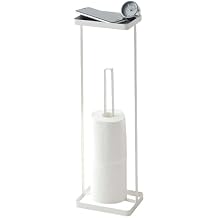 YAMAZAKI Home Tower Roll Paper Stand with Tray - Steel - Holds 3 Toilet Paper Rolls