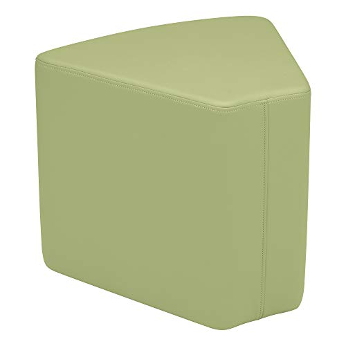 Image of Sprogs 18 inch H Structured Wedge Stool -Flexible Modular Collaborative Soft Seating for Office, Home, Lounge and School Classrooms with Durable Frame & Set of 2 inch Casters Add-on -Fern Green