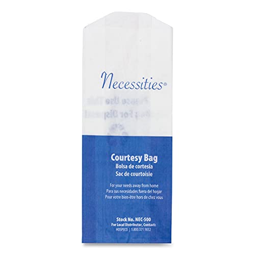 Image of Hospeco NEC-500 Necessities Feminine Hygiene Courtesy Disposal Bag, Pack of 500