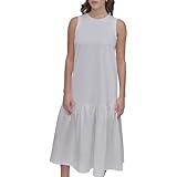 [DKNY] ドレス Lightweight Cotton Stretch Linen Dress レディース ホワイト Large