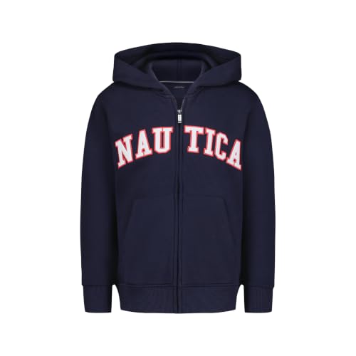 Image of Nautica Boys' Long Sleeve Fleece Full Zip Hoodie, Comfortable, Relaxed Fit