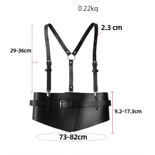 Punk Women's Suspenders Skirt Female Belt Hem Shoulder Belt Waist Seal Functional Style Detachable PU Leather Suspenders2
