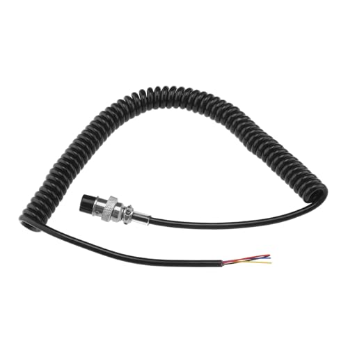 Be In Your Mind Funkmikrofonkabel Mikrofon-Verlängerungskabel mit Vorverdrahtetem 4-poligem Luftfahrt-Kopfstecker Mikrofonfederdraht für CB-HAM-Radio