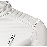 Maiyifu-GJ Men's Faux Leather Jacket Stand Collar Motorcycle Leather Jackets Casual Lightweight Zip Up Biker Coat