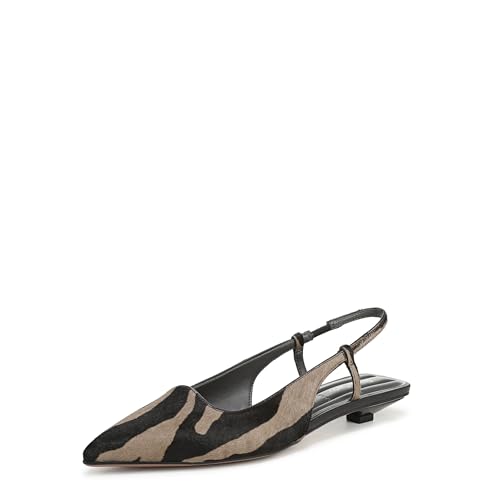 Franco Sarto Women's Palmira2 Pump Mocha Grey Zebra Print Leather 7 M