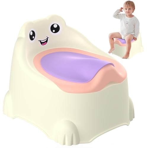 Potty Training Toddler Toilet, Baby Potty Chair Toilet Seat for Kids Boys Girls for Toddlers with Splash Guard Non-Slip Removable Bowl for Ages 1-6 Childrens (Pink)
