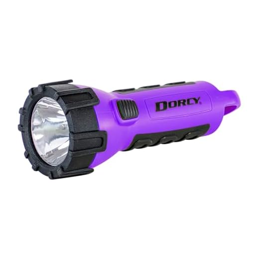 Dorcy 55 Lumen Floating Water Resistant LED Flashlight with Carabineer Clip, Purple (41-2508)