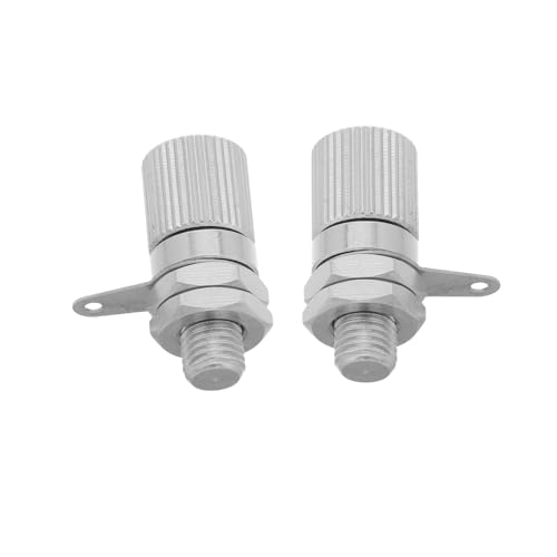 Veemoon 2pcs Speaker Binding Post Banana Jack Socket Copper Nickel-plated M6x23mm Amplifier Connector Terminals for Audio Equipment and Subwoofer Assembly