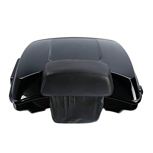 Alforja trasera SLMOTO para motocicletas Harley-Davidson Touring (2014-2025), modelo Tour Trunk, color negro, dimensiones 26" x 20.4" x 26", material ABS, incluye latch con 3 llaves y almohadilla para respaldo miniatura 6
