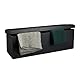 Relaxdays Faltbare Sitzbank HxBxT 38 x 114 x 38 cm, XL Kunstleder Sitztruhe, Aufbewahrungsbox mit Stauraum, schwarz
