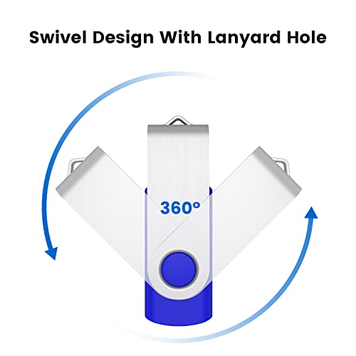Image of 32GB Flash Drive 32gb USB Flash Drive 10 Pack Thumb Drive Memory Stick Swivel Jump Drive Keychain Design, Mixcolored