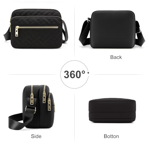 Image of Medium Nylon Crossbody Bags for Women Trendy Crossbody Purses Travel Large Cross Body Bag Quilted Purse