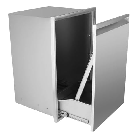Karpevta Trash Pull-Out for Cabinet 13X26X19IN Outdoor Kitchen Drawers Pull-Out Trash Drawer for Storage/Propane Tank/Trash Bins Cover