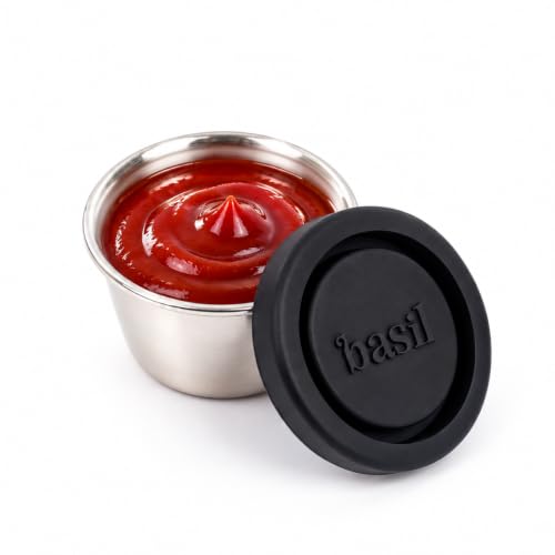 Image of Basil Stainless Steel 1 Compartment Sauce & Chutney Container 50ml