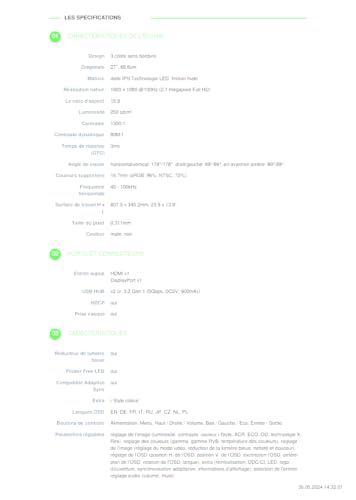 iiyama Ecran 27 Pouces Prolite XUB2763HSU B1 - vue 9